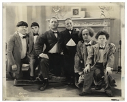 10" x 8" Semi-Matte Publicity Photo of the Famous Deleted Scene From the 1934 Three Stooges Film "Three Little Pigskins" Showing The Stooges With Their On-Screen Sons -- Very Good Condition